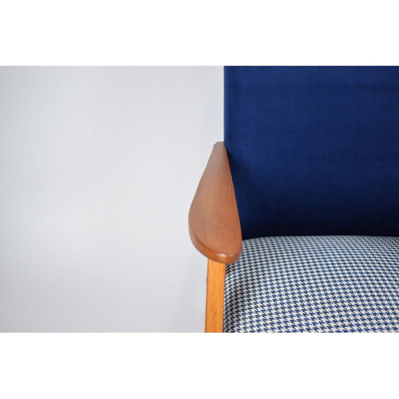 Image 1 of Poltrona vintage scandinava B-310 VAR in velluto blu, anni '60