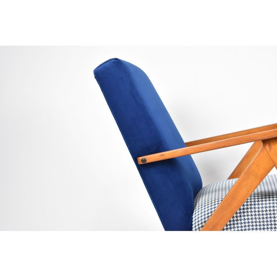 Image 1 of Poltrona vintage scandinava B-310 VAR in velluto blu, anni '60