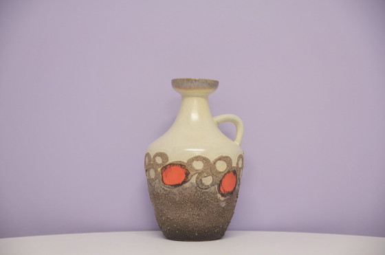 Image 1 of vase carafe Strehla beige taupe & orange