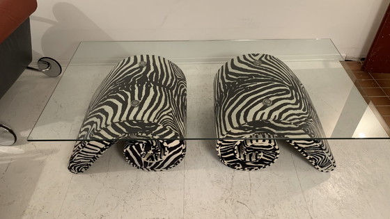 Image 1 of Bretz Design Table en verre zebra