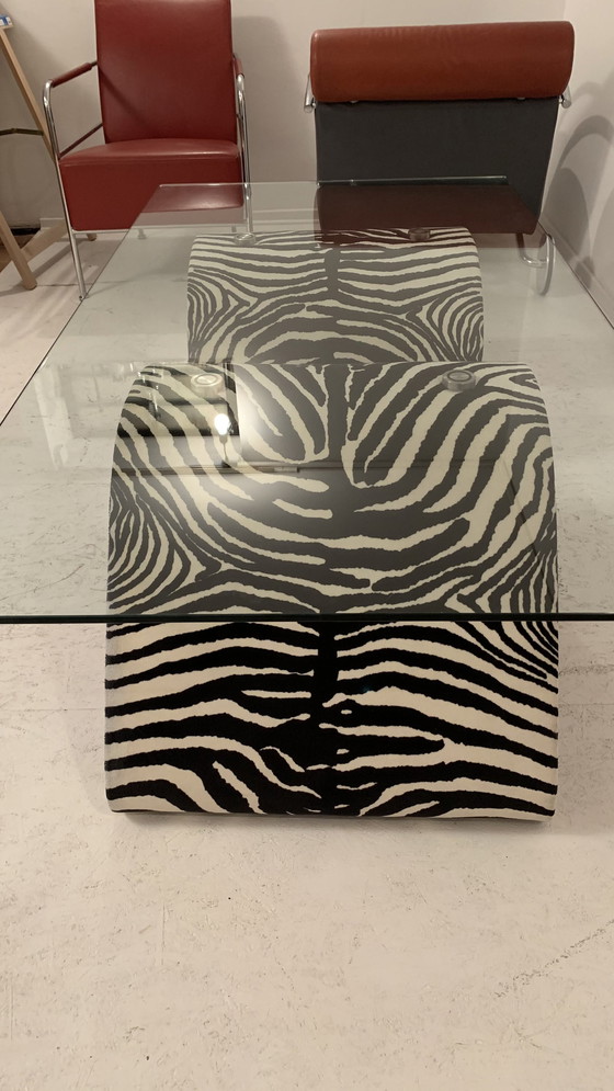 Image 1 of Bretz Design Table en verre zebra