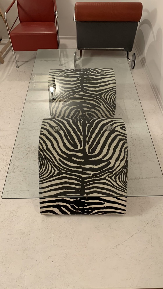 Image 1 of Bretz Design Table en verre zebra