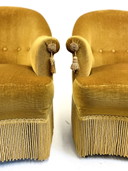 2x chaises de cocktail vintage en velours
