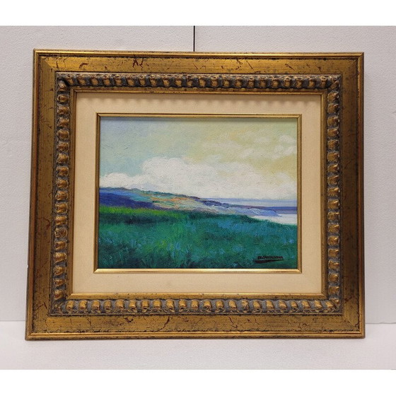 Image 1 of Dipinto vintage raffigurante popolazioni costiere di Damián Segarra Codina