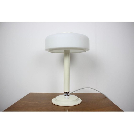 Image 1 of Lampada da tavolo vintage in vetro opalino e metallo laccato di Napako, Cecoslovacchia 1960