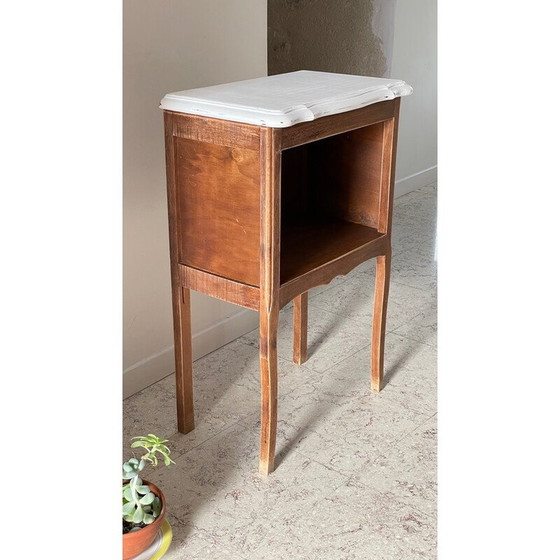 Image 1 of Vintage white wooden bedside table