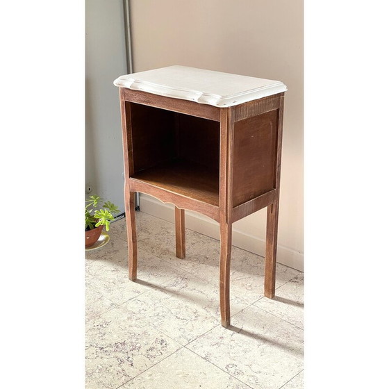 Image 1 of Vintage white wooden bedside table