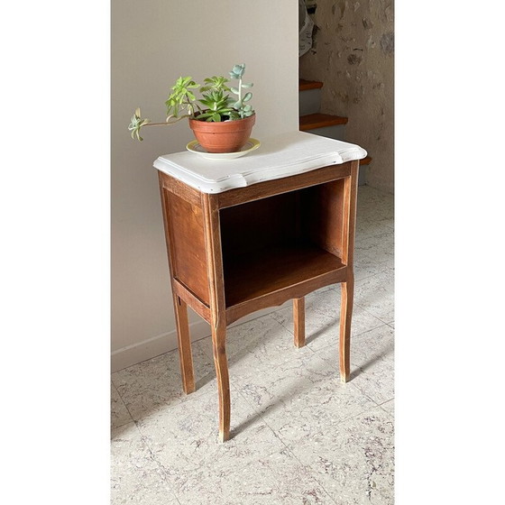 Image 1 of Vintage white wooden bedside table