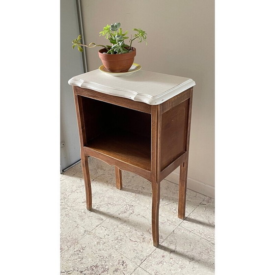 Image 1 of Vintage white wooden bedside table