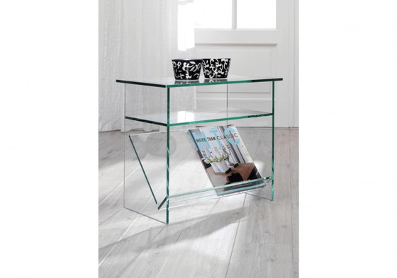 Image 1 of Glass side table magazine rack