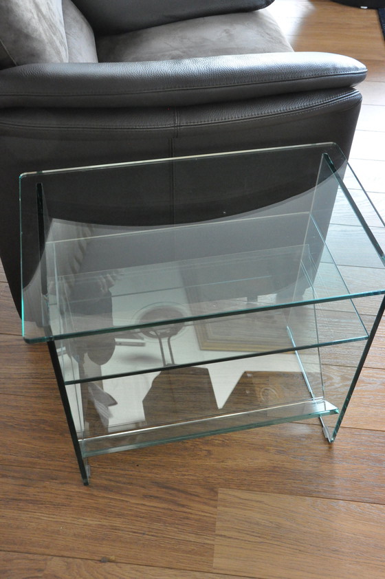 Image 1 of Glass side table magazine rack