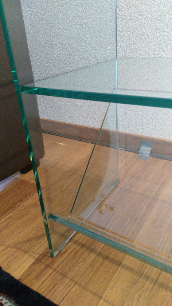 Image 1 of Glass side table magazine rack