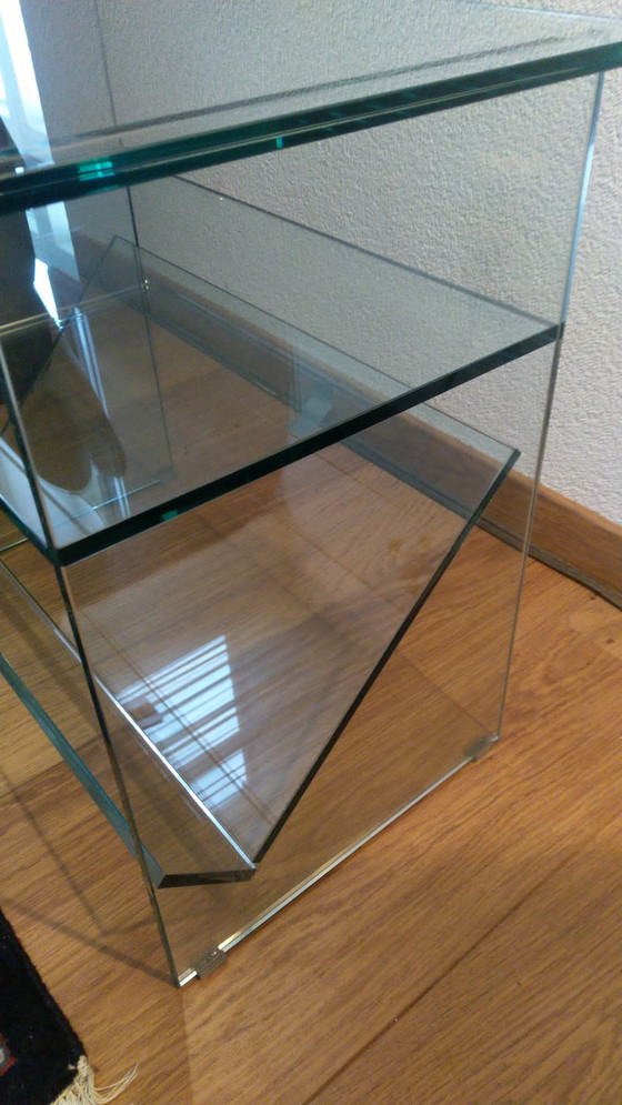 Image 1 of Glass side table magazine rack