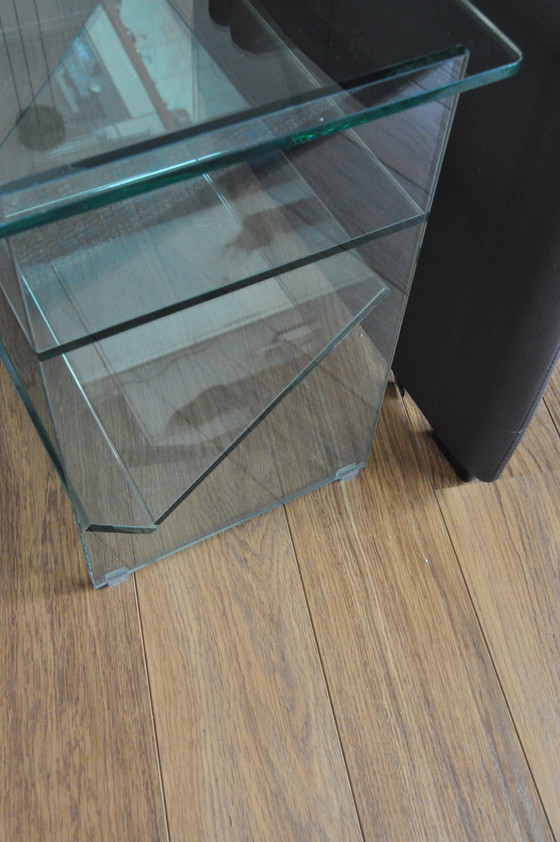 Image 1 of Glass side table magazine rack