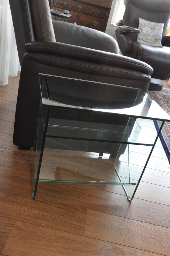 Image 1 of Glass side table magazine rack