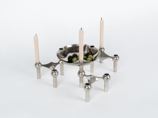 Stoff Nagel candle holder & bowl set