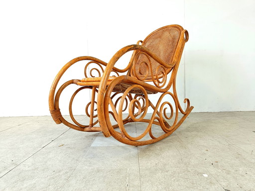 Vintage thonet style rocking chair