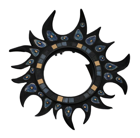 Image 1 of Specchio convesso Vintage Sunburst - specchio in resina e ceramica - specchio solare