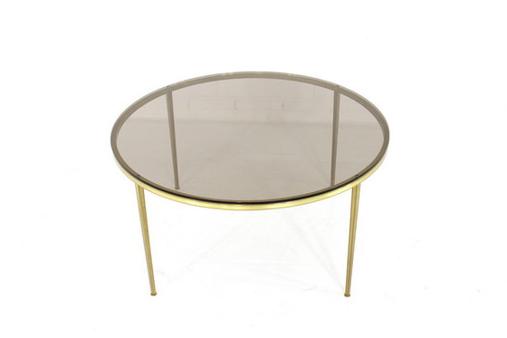 Image 1 of Ateliers Unis d'or Hollywood Regency Coffee Table / Table basse en laiton