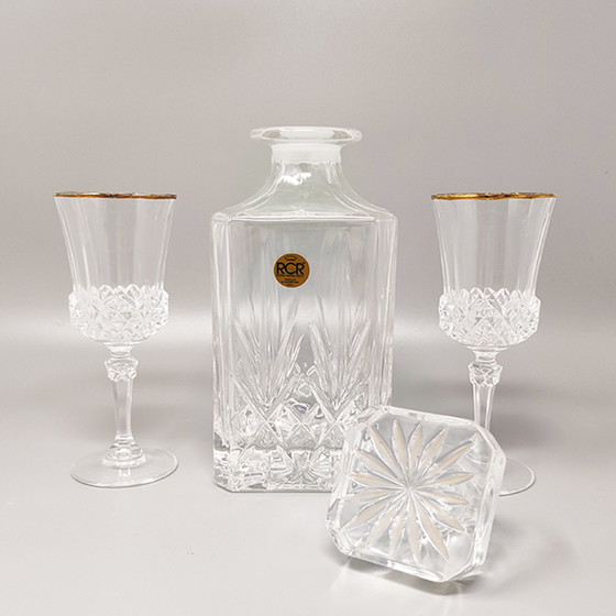 Image 1 of 2x RCR Vintage Crystal Glasses + Decanter