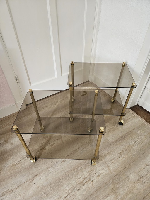 2x Hollywood Regency bar carts