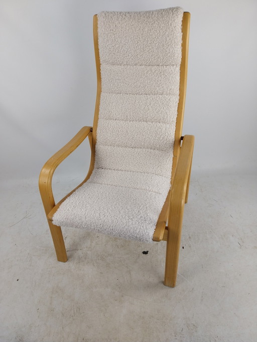 1 X Swedese Chair By Yngve Ekström 1970'S White Bouclé