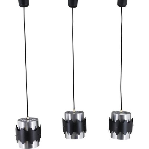 Set of 3 vintage pendant lamp, Denmark 1960