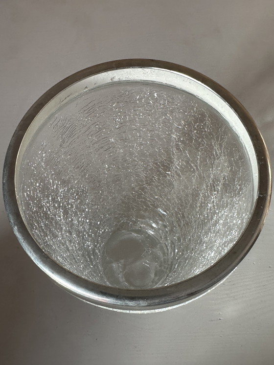 Image 1 of Shaker et seau à glace en verre Craquelé des années 60