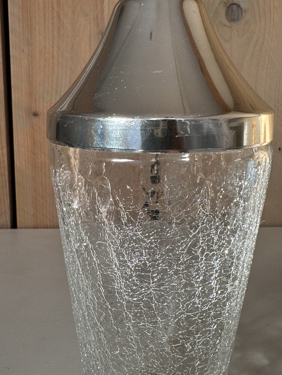 Image 1 of 60s Craquelé glass cocktail shaker and ice bucket