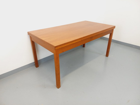 Image 1 of Vintage 60's Scandinavian Style Teak Dining Table With Extensions