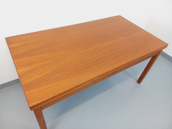 Image 1 of Vintage 60's Scandinavian Style Teak Dining Table With Extensions