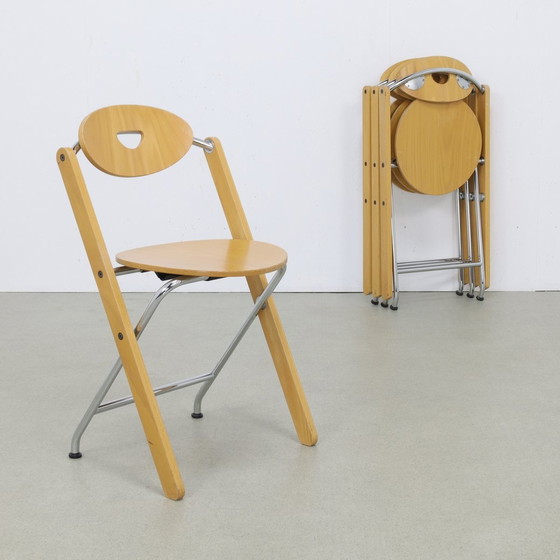 Image 1 of 4X Postmodern Folding Chair, Ruud-Jan Kokke Kembo, 1980S