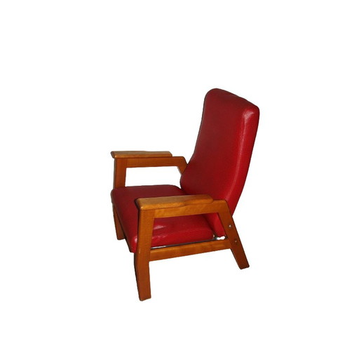 Vintage armchair in wood and plastic, 1970s