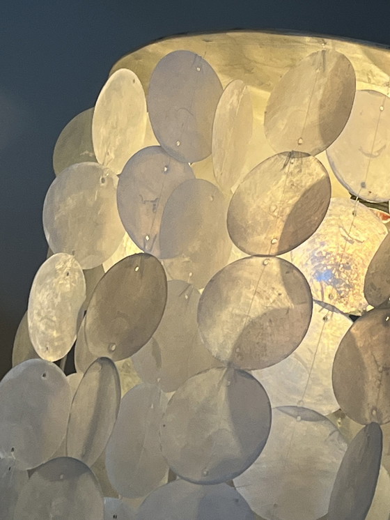 Image 1 of Capiz Shells Pendant Lamp Pearl Opaline