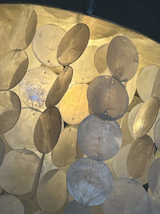 Image 1 of Capiz Shells Pendant Lamp Pearl Opaline