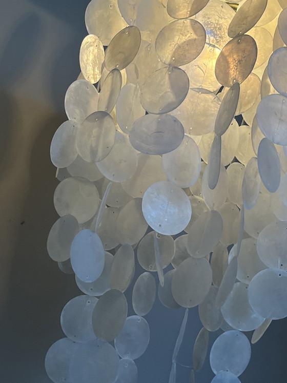 Image 1 of Capiz Shells Pendant Lamp Pearl Opaline