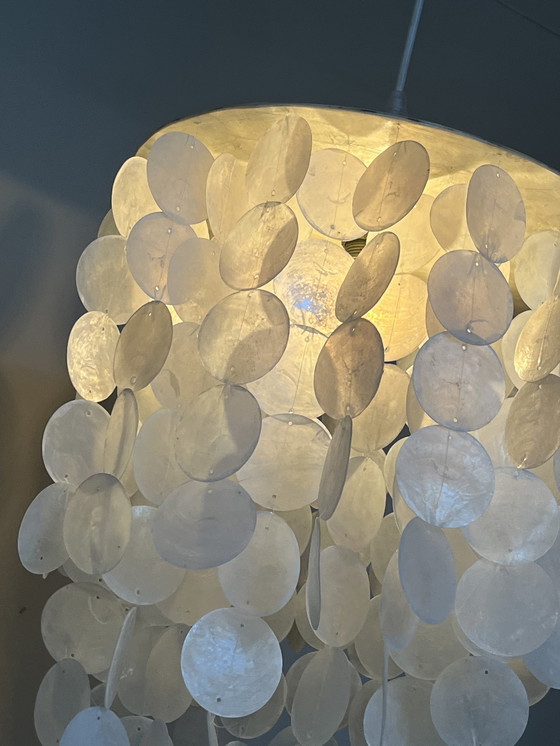 Image 1 of Capiz Shells Pendant Lamp Pearl Opaline