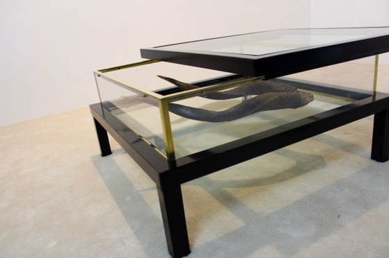 Image 1 of Romeo Rega sliding top brass coffee table