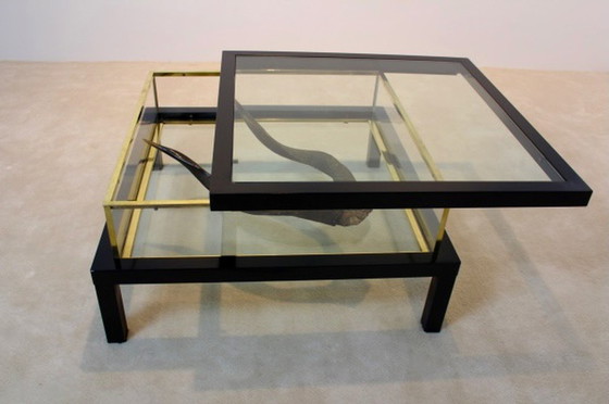 Image 1 of Romeo Rega sliding top brass coffee table