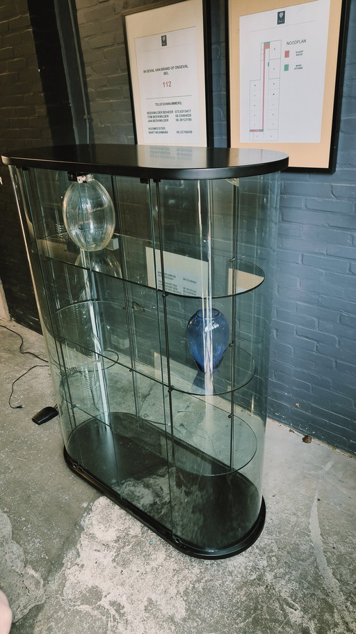 Luxury Oval Display Cabinet In The Style Of Fiam