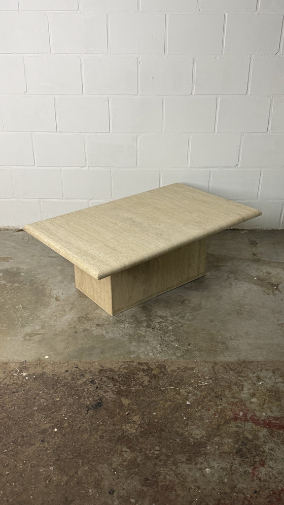 Image 1 of Rectangular Travertine Coffee Table