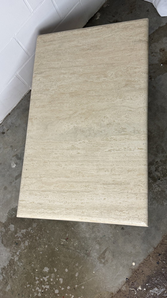 Image 1 of Rectangular Travertine Coffee Table