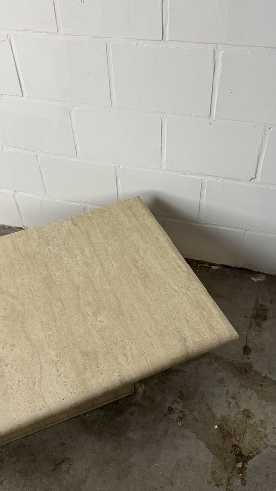 Image 1 of Rectangular Travertine Coffee Table