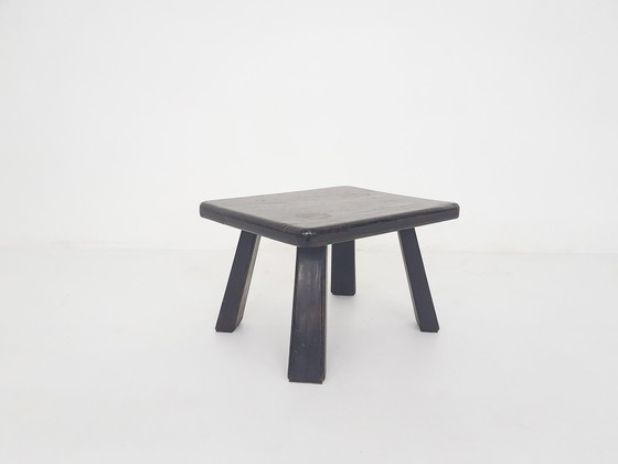 Image 1 of Solid Oak Side Table Wabi-Sabi Style, The Netherlands 1970'S