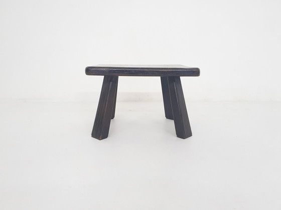 Image 1 of Solid Oak Side Table Wabi-Sabi Style, The Netherlands 1970'S