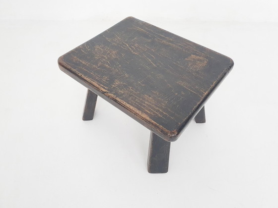 Image 1 of Solid Oak Side Table Wabi-Sabi Style, The Netherlands 1970'S