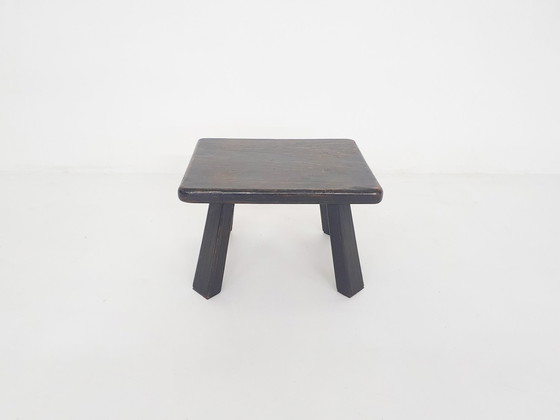 Image 1 of Solid Oak Side Table Wabi-Sabi Style, The Netherlands 1970'S