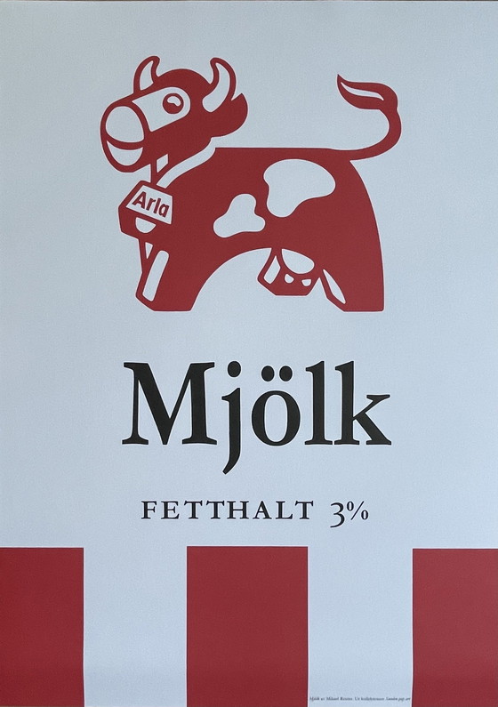 Image 1 of Mikael Reuter, Mjölk, Exibition Poster Ur Killektonen Sweden Pop Art