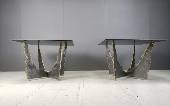 Image 1 of Pair Of Brutalist Steel Coffee Tables, 1970S