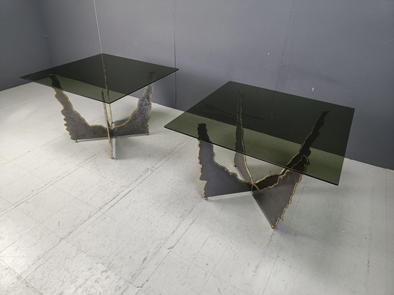 Image 1 of Pair Of Brutalist Steel Coffee Tables, 1970S